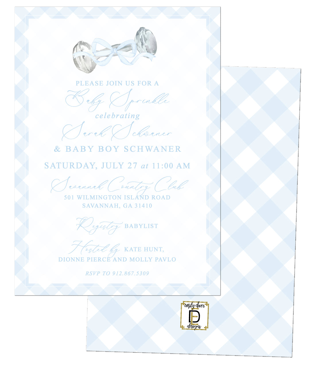 Rattle Baby Shower Invitation