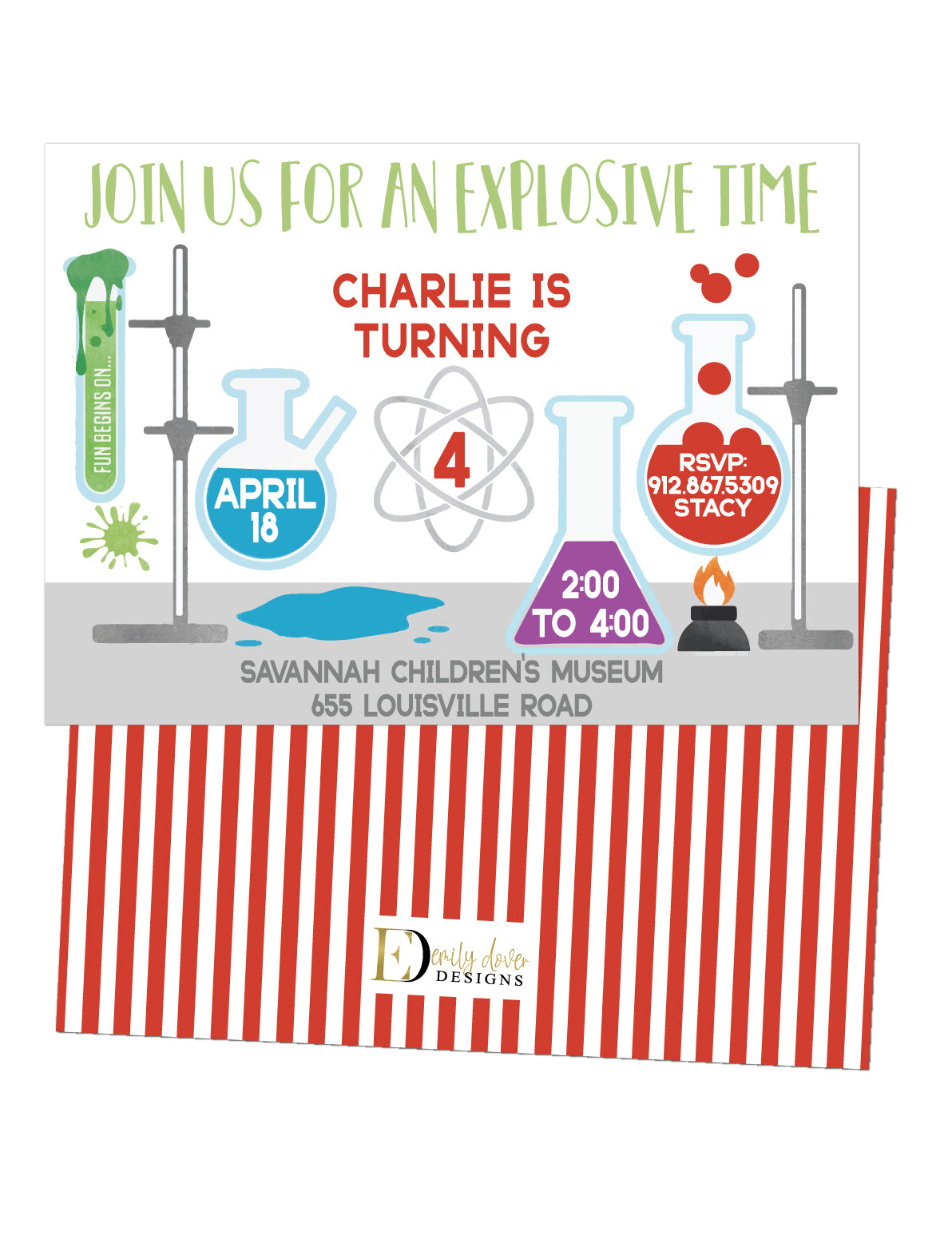 ⚗️ Science Birthday Invitation