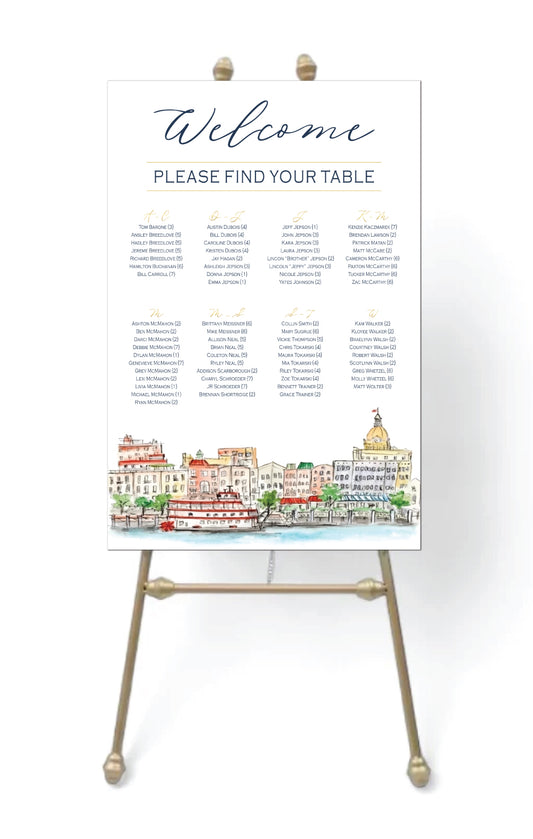 Downtown Skyline Rehearsal Dinner Invitation