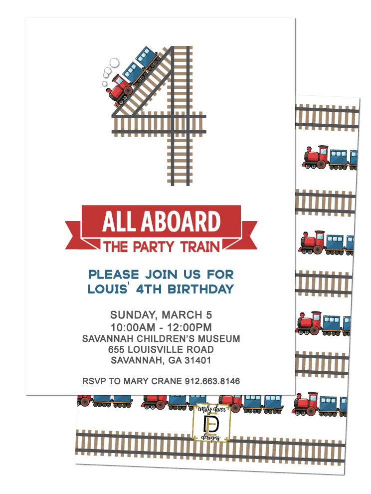 🚂All Aboard Train Invitation