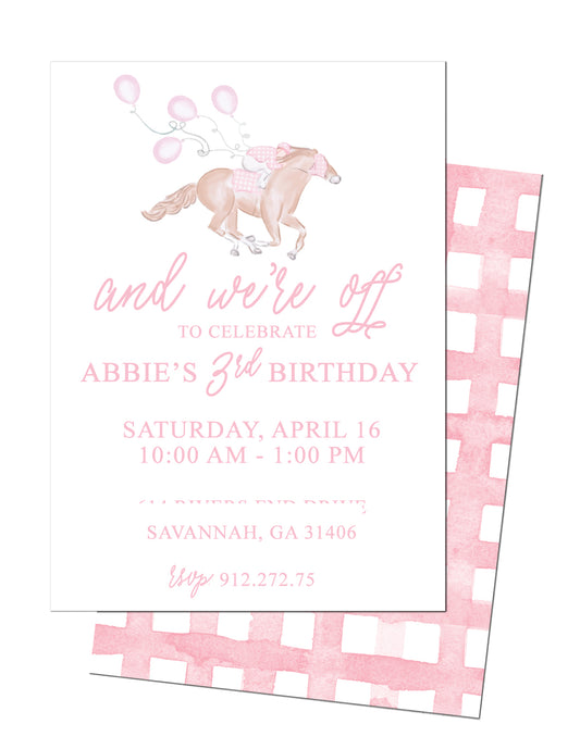 🏇Off to the Races Birthday Invitation
