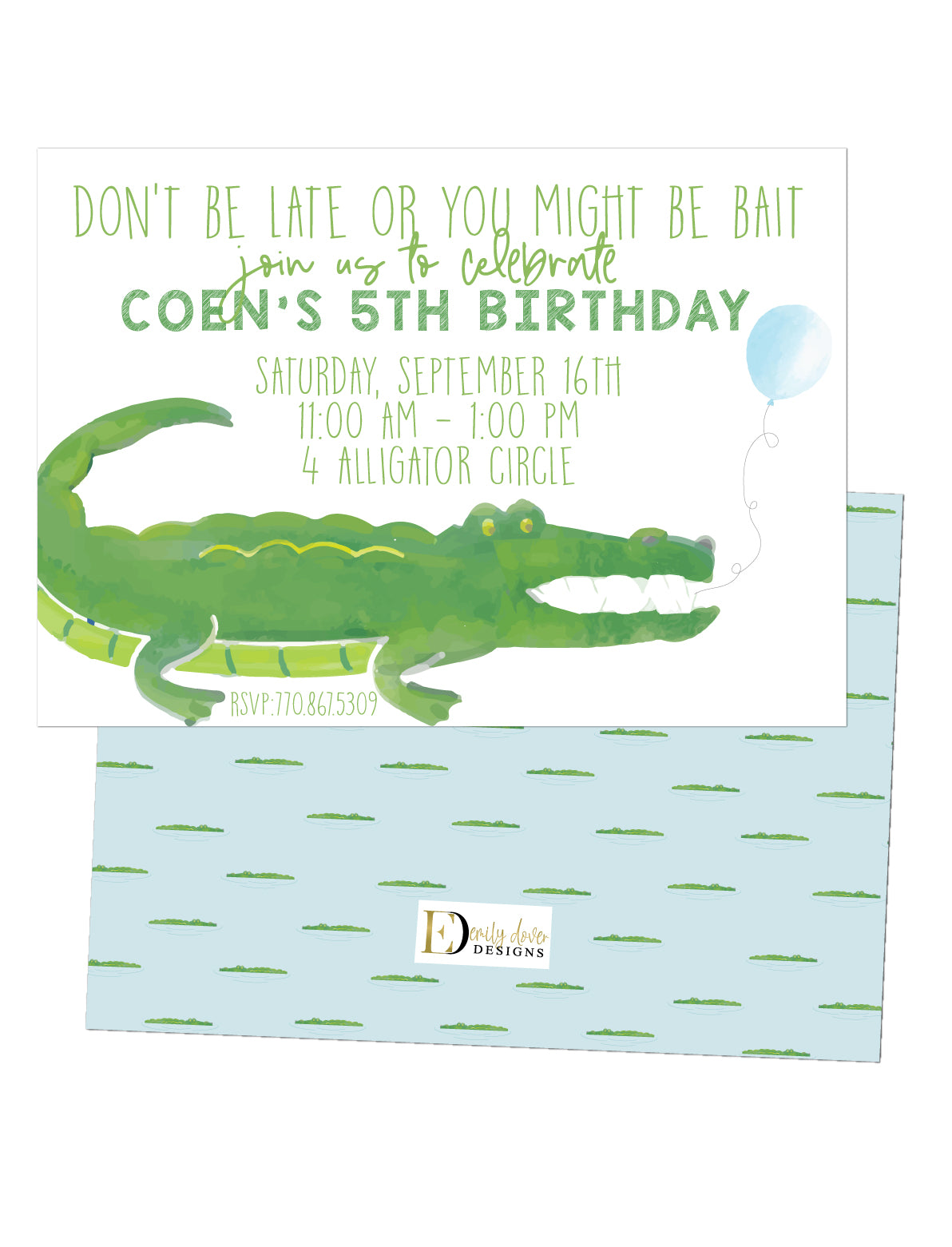 🐊 Alligator Birthday Invitation