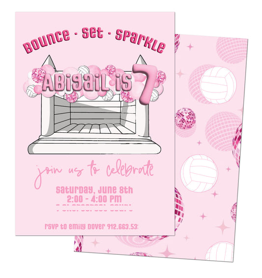 🏐Bounce House Birthday Invitation🪩