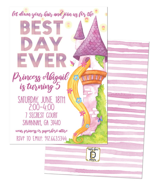 👸Rapunzel Birthday Invitation