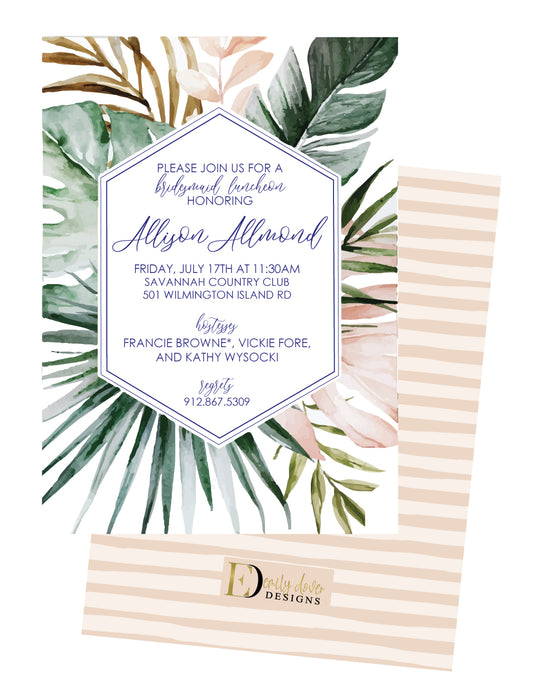 Tropical Bridesmaid Luncheon Invitation