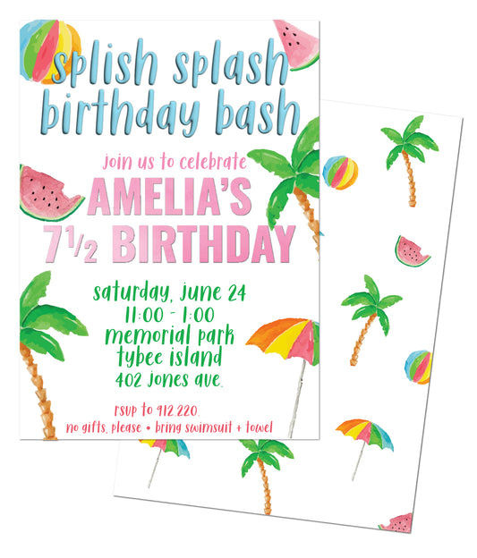 🏖️Splish Splash Birthday Bash Invitation
