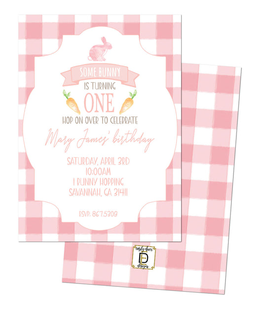 🐇Some Bunny is One Birthday Invitation