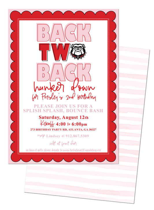 🏈UGA Birthday Invitation