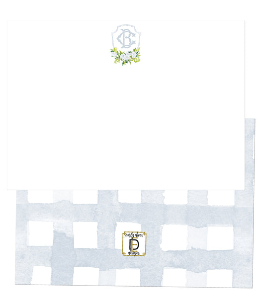 Monogram Crest Notecards