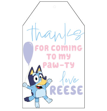 Bluey Favor Tags