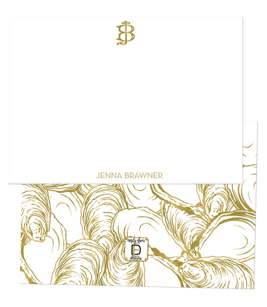 Monogram Oyster Notecards