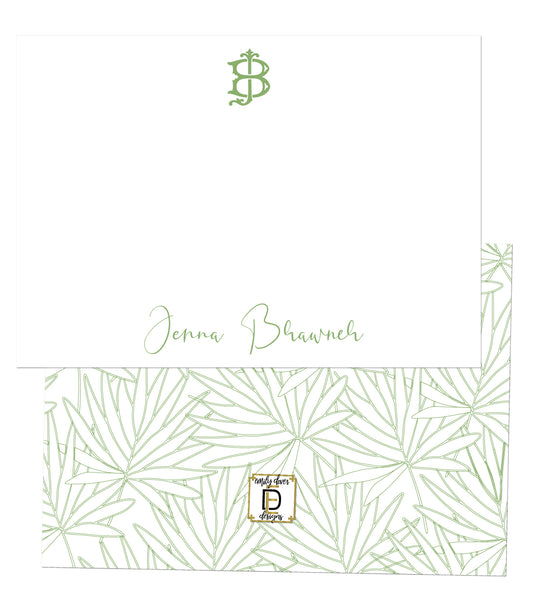 Monogram Palm Notecards