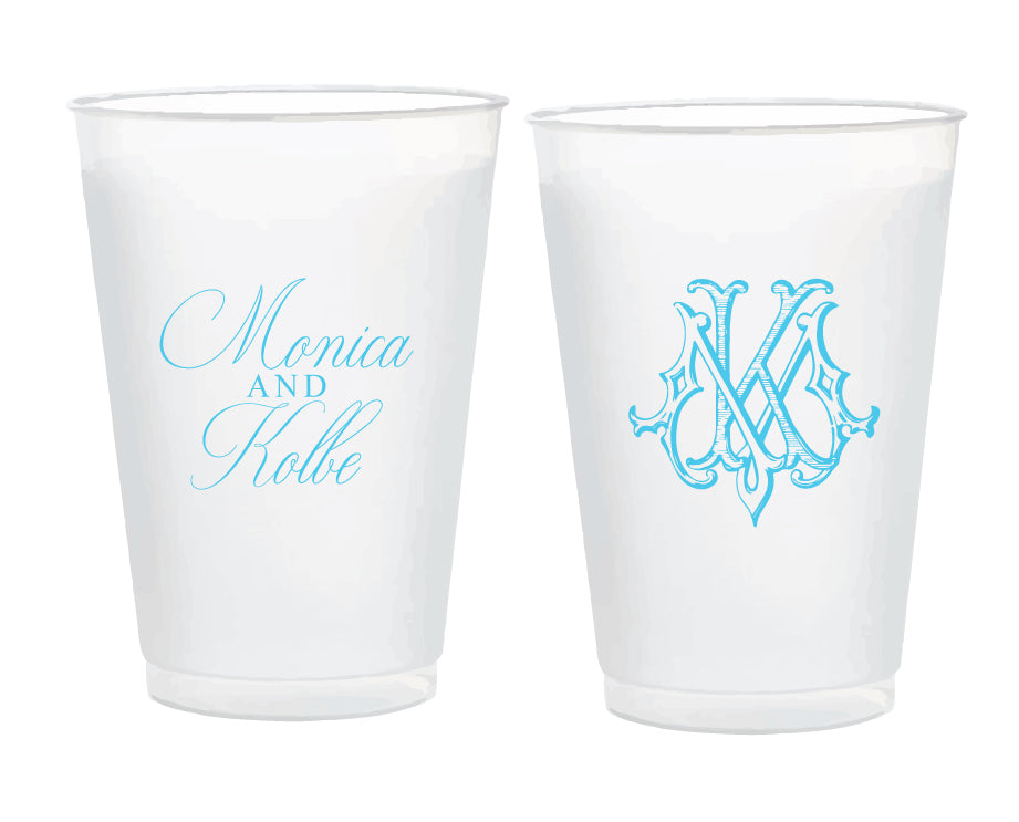 Custom Monogram 16oz frosted cups