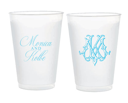 Custom Monogram 16oz frosted cups