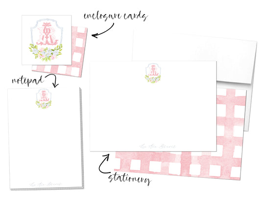 Monogram Crest Notecards