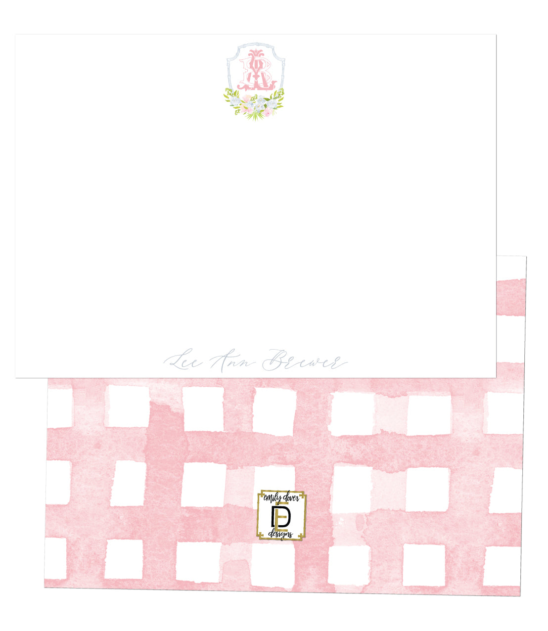 Monogram Crest Notecards