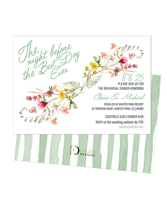 Floral Rehearsal Dinner Invitation