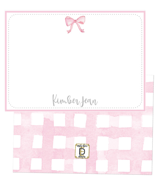 Pink Bow Notecards