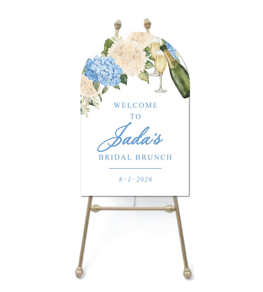 Hydrangea Arched Foam Board Sign