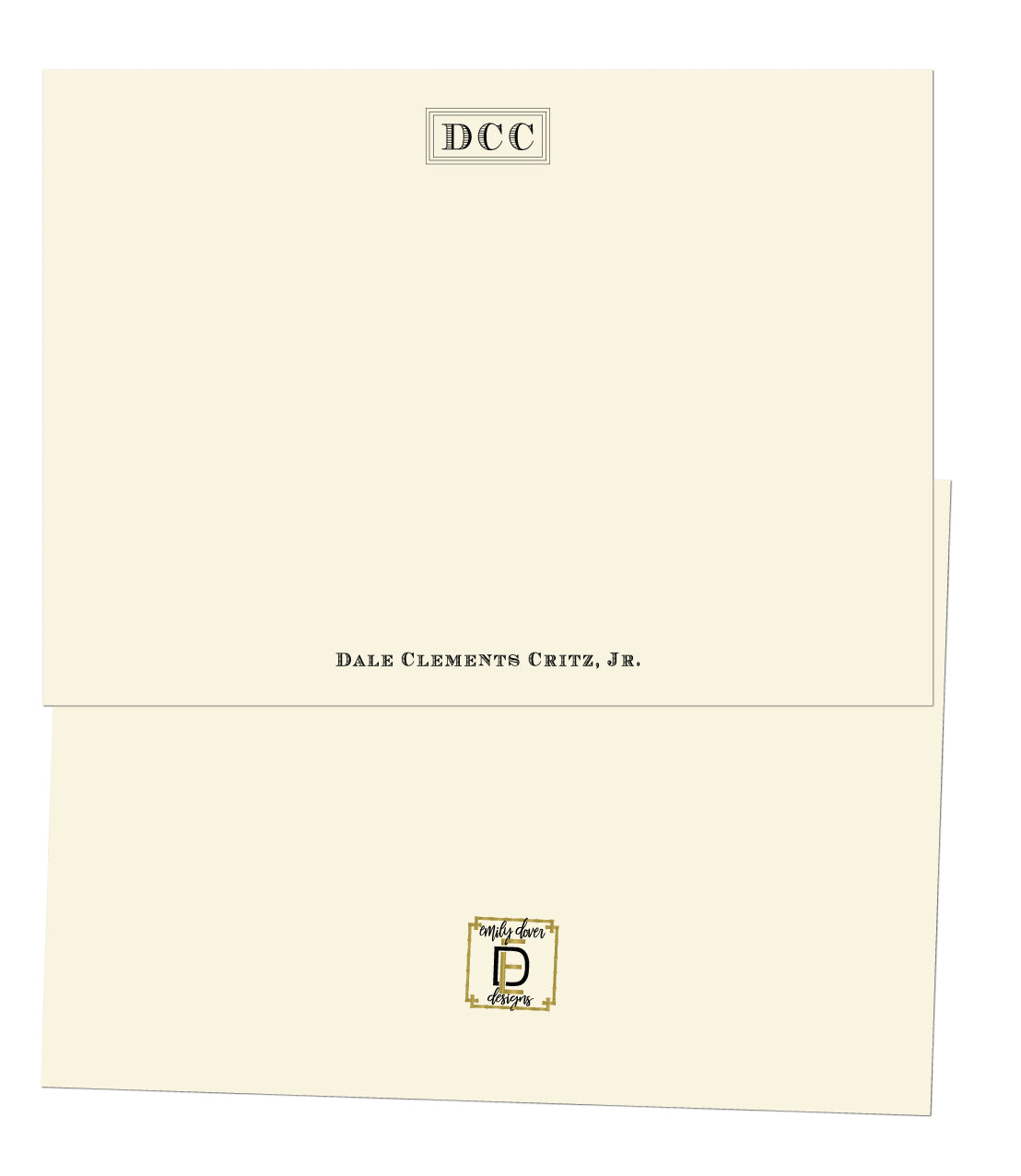 Cream Monogram Notecards