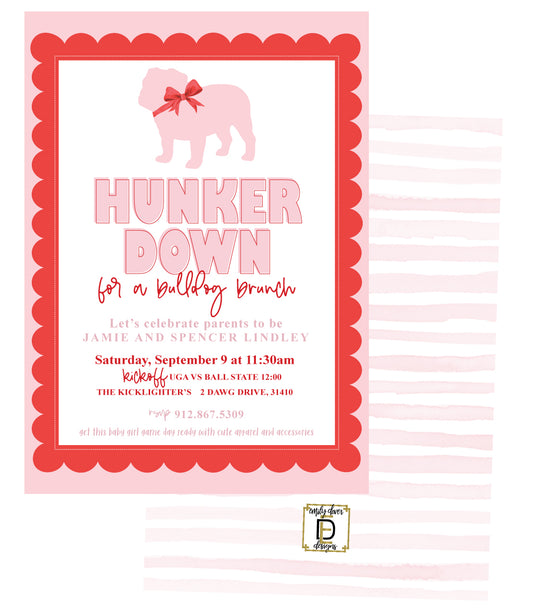 Hunker Down Baby Shower Invitation