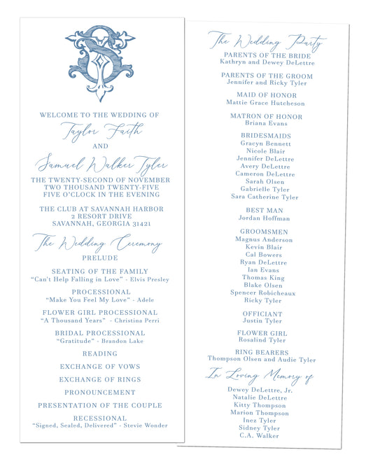 Delettre Wedding Programs (reprint)