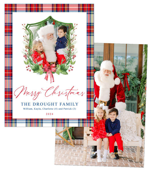 Plaid Crest Christmas Card