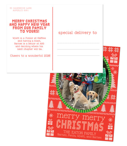 Bow Christmas Postcard