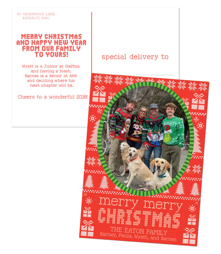 Bow Christmas Postcard