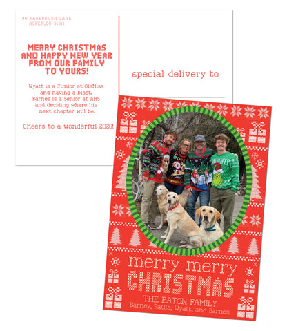 Bow Christmas Postcard