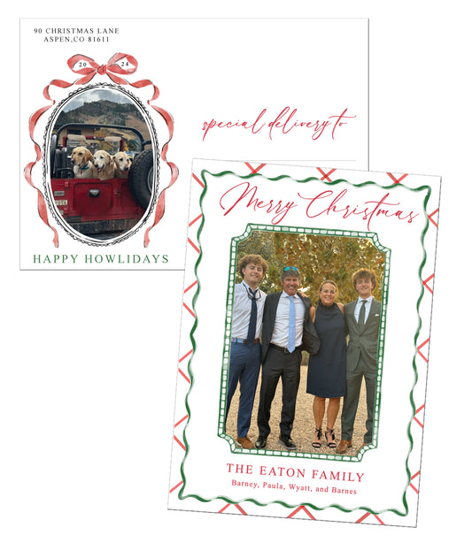 Bow Christmas Postcard