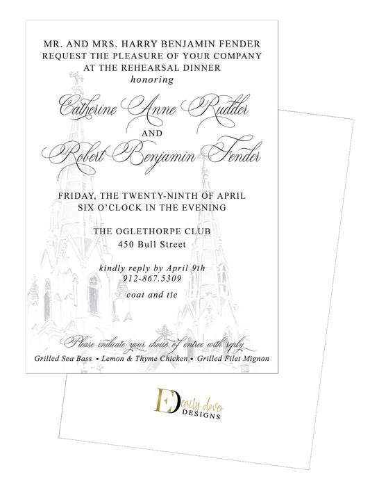 Cathedral Rehearsal Dinner Invitation