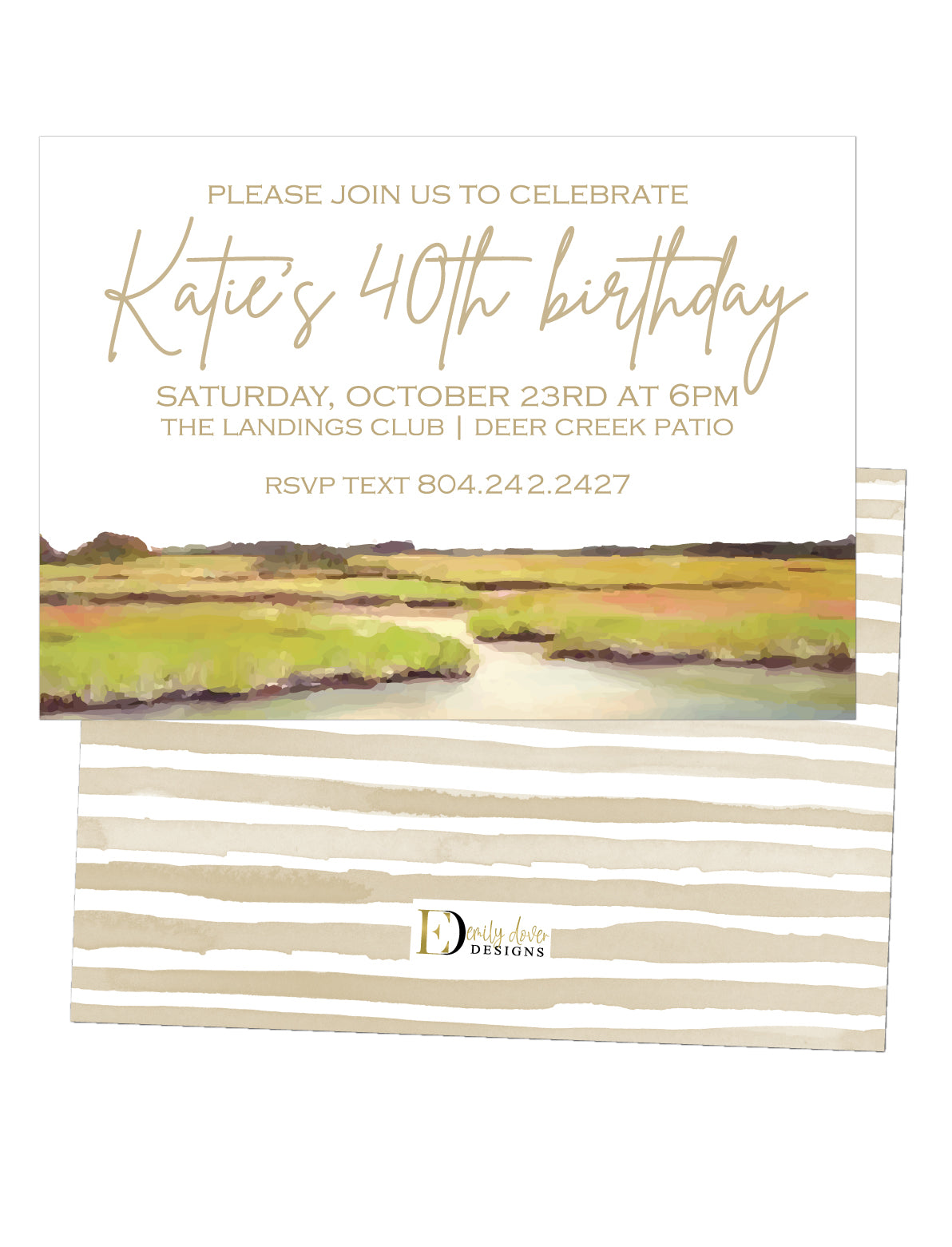 🌊Coastal Marsh Birthday Invitation