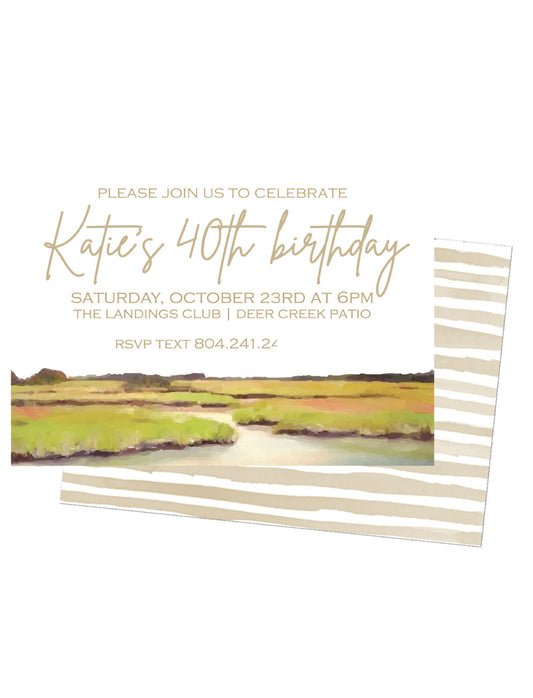 🌊Coastal Marsh Birthday Invitation