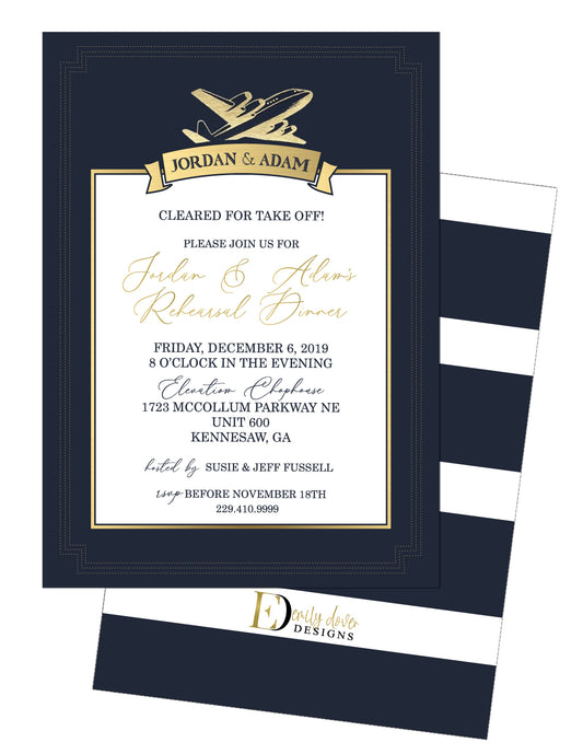 Fly Away Rehearsal Dinner Invitation