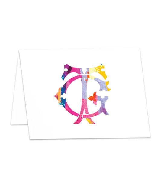 Abstract Monogram Folding Cards