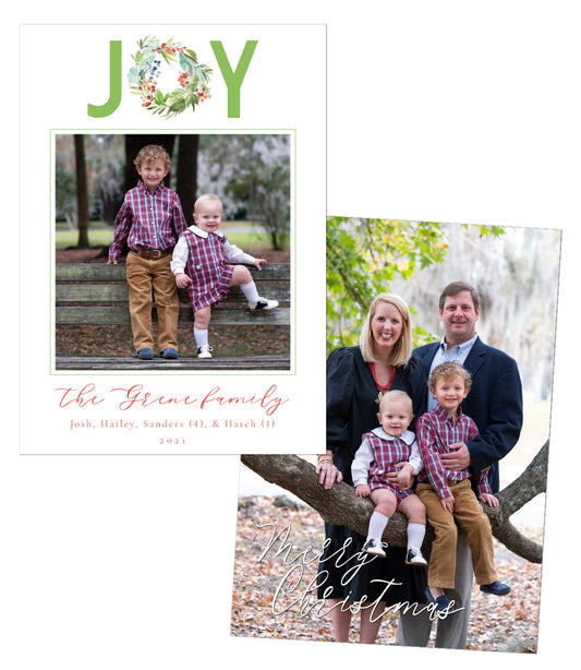 Joy Wreath Christmas Card