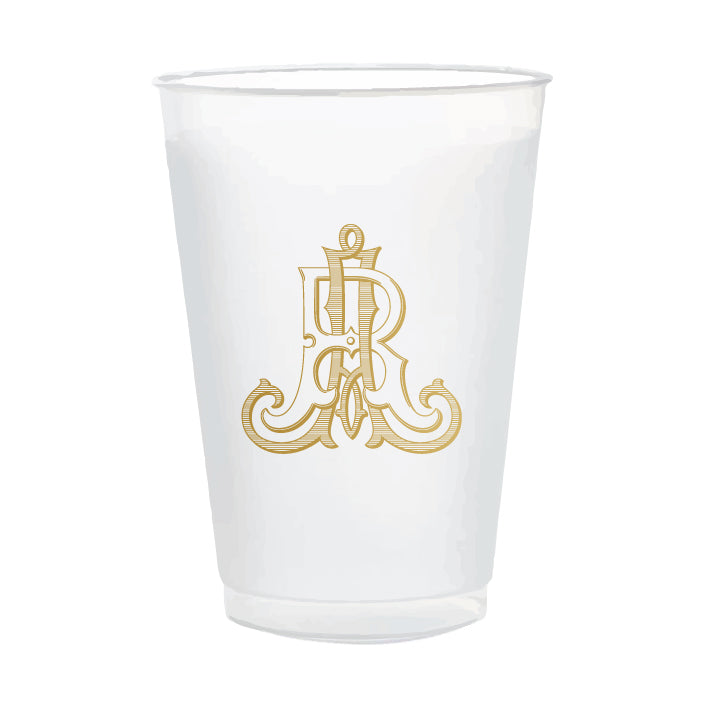 Custom monogram 16oz frosted cups