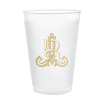 Custom monogram 16oz frosted cups