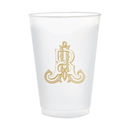 Custom monogram 16oz frosted cups