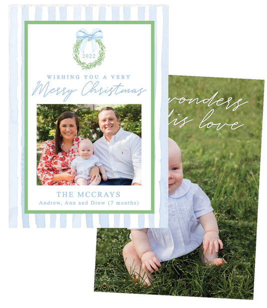 Bow Wreath Christmas Card