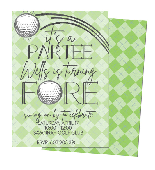 ⛳Golf Partee Birthday Invitation