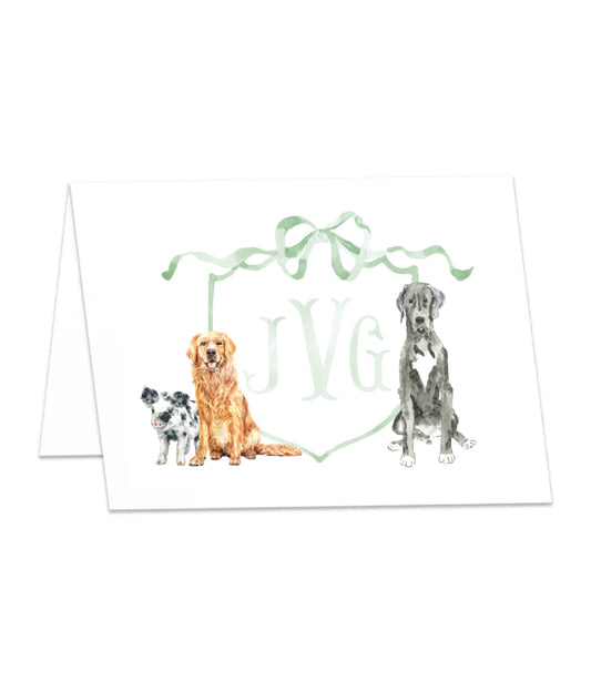Monogram Crest Folding Cards