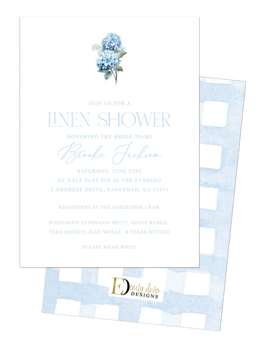 Hydrangea Wedding Shower Invitation