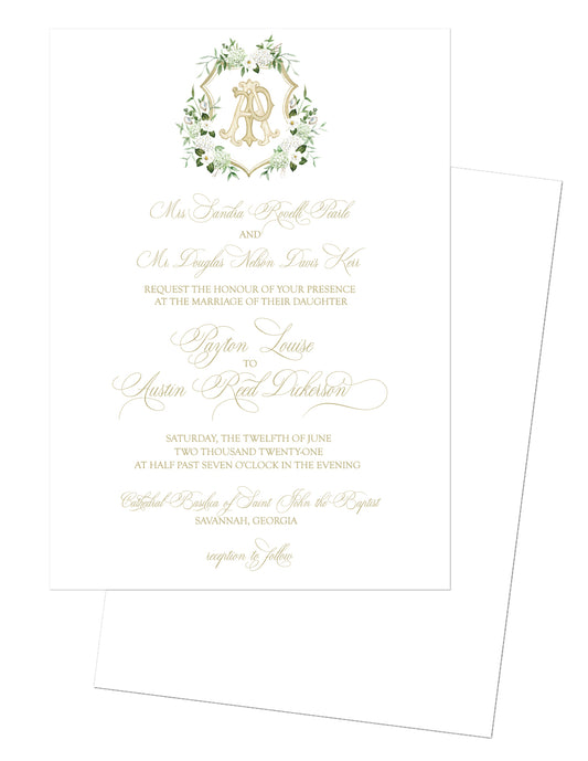 Monogram Crest Wedding Invitation