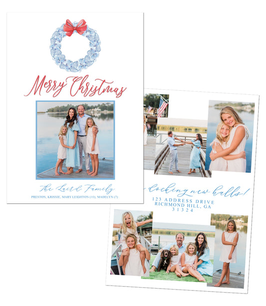 Oyster Wreath Christmas Card