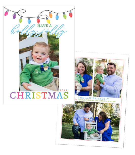 Holly Jolly Lights Christmas Card