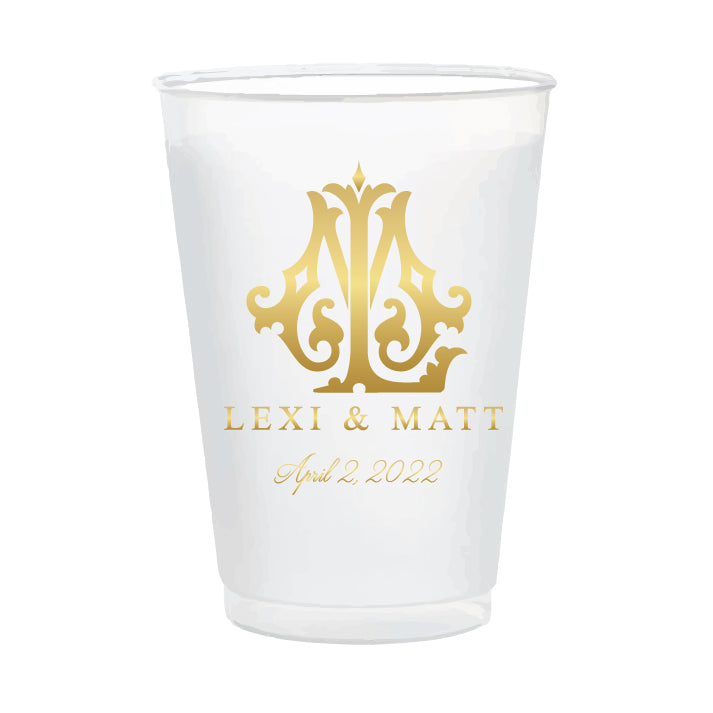 Custom monogram 16oz frosted cups