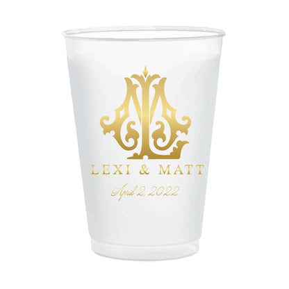 Custom monogram 16oz frosted cups