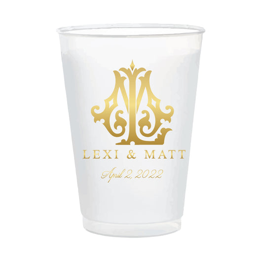Custom monogram 16oz frosted cups